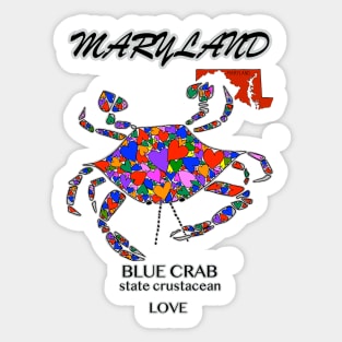 Maryland Blue Crab, Love in Reds Sticker